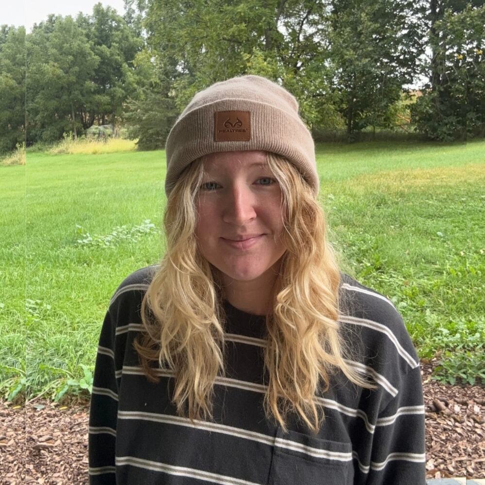 Realtree Tan Knit Cuffed Beanie Hat Leather Antler Logo Patch Warm Winter Cap